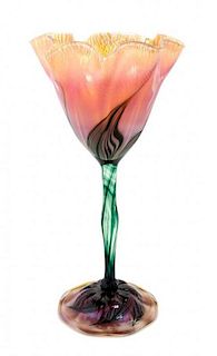 * Lundberg Studios, DAVENPORT, CA, 1984, a floriform glass vase