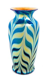 * Lundberg Studios, DAVENPORT, CA, 1997, an iridescent glass vase