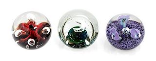 * Caithness, SCOTLAND, 1976, a group of three glass paperweights
