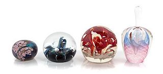 * Colin Terris, SECOND HALF OF 20TH CENTURY, two glass paperweights, together with an additional paperweight and a perfume bo