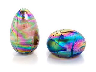 * Levay Glass Studio, ALTON, ILLINOIS, a group of two glass paperweights
