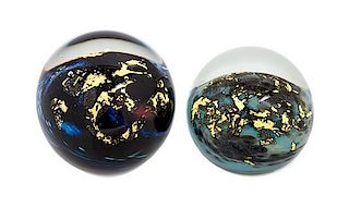* Toan Klein, TORONTO, ONTARIO, CANADA, 1987, a group of two glass paperweights