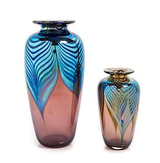 * Stuart Abelman, VAN NUYS, CA, 1987, an iridescent glass vase
