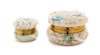* Two Wavecrest Glass Boxes Diameter of larger 5 1/2 inches