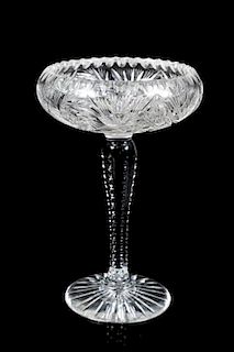 An American Brilliant Cut Glass Compote Height 10 inches