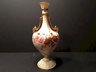 ANTIQUE Royal Worcester Panel Vase, marked. Ca 1891. 12" H