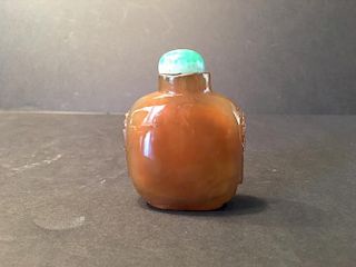 OLD Chinese Agate Snuff Bottle, 3" high. Late 19th Century