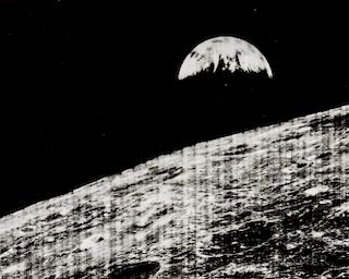 Recorded by a Camera Aboard the Lunar Orbiter 1 Spacecraft