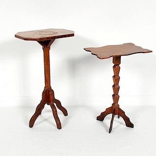 Burl and Oak Candle Stand, Plus 