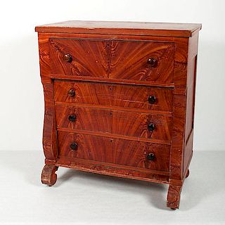 Grain Painted Empire Chest of Drawers 