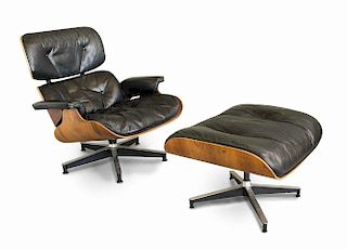 Charles and Ray Eames Designed Lounge Chair and Ottoman