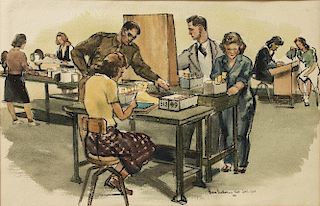 Barse Miller Watercolor, "V-Mail Operations"