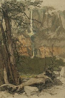 Luigi Kasimir Etching, "Yosemite Falls"