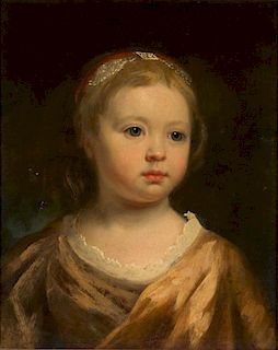 ATTRIBUTED TO JEAN-ANTOINE WATTEAU, (French, 1684-1721), Head of a Young Girl