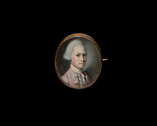 Attributed to HENRY PELHAM, (American, 1749-1806), Portrait Miniature of a Gentleman