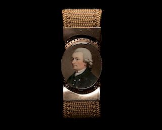 Attributed to HENRY PELHAM, (American, 1749-1806), Portrait Miniature of a Gentleman, thought to depict John Hancock