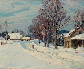 ALDRO THOMPSON HIBBARD, (American, 1886-1972), New England Winter, 1935