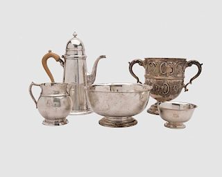 Collection of Five Miscellaneous Silver Hollow Wares