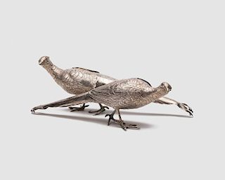 Pair of Silver Table Birds
