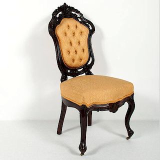 Rococo Revival Side Chair, Possibly by Meeks or Belter 