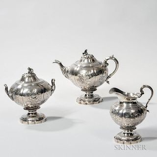 Baldwin Gardiner Three-piece Silver Tea Service