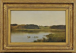 John Frederick Kensett (New York/Connecticut, 1816-1872)      Pond in Newpt