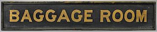 Painted "BAGGAGE ROOM" Sign