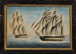 Anglo/American School, Early 19th Century      Two Maritime Scenes