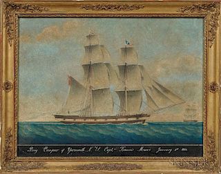 Honore Pellegrin (France/England/United States, 1793-1869)      Brig Compeer of Yarmouth. N.S. Captn Francis Moore January 3r