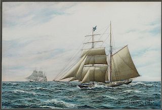 William Dennis Stille (Massachusetts, 1947-1998)      Ships at Sea