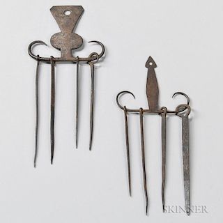 Two Wrought Iron Skewer Sets