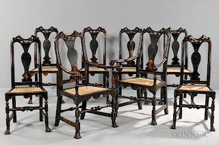 Benchmade Set of Eight John Gaines-style Dining Chairs