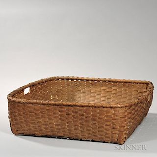 Large Square Ash Splint Laundry Basket