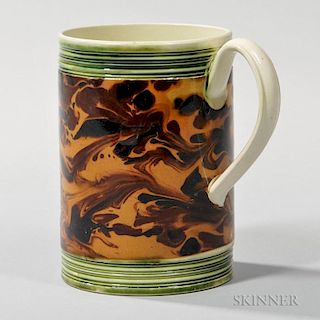 Slip-marbled Creamware Quart Mug