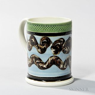 Slip-decorated Pearlware Pint Mug