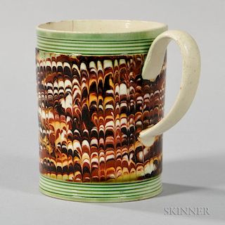 Slip-marbled Half-pint Creamware Mug
