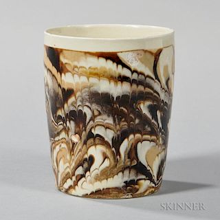 Combed Slip-marbled Creamware Beaker