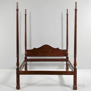Mahogany Carved and Turned Tall Post Bed