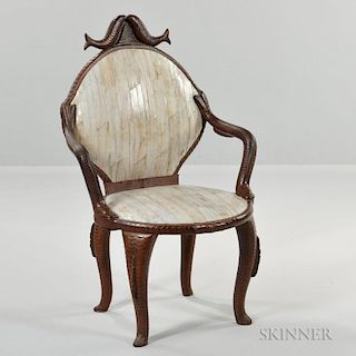 Carved Mahogany Chair