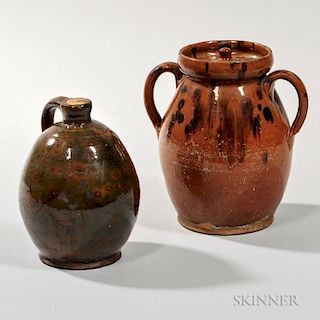 Gonic Jug and a New England Covered Jar