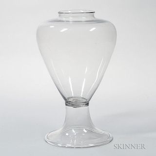 Large Colorless Blown Glass Apothecary Jar