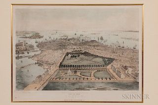 Williams & Stevens, Publishers, New York, After J. Bachmann (1814-1896)       Bird's Eye View of Boston.