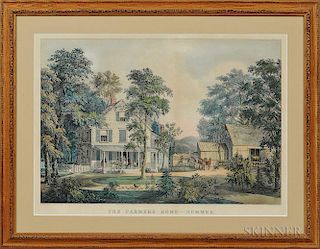 Currier & Ive,s Publishers (American, 1857-1907) Lithograph The Farmers Home-Summer