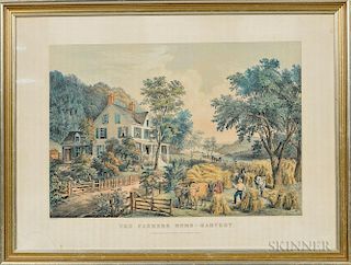Currier & Ives, Publishers (American, 1857-1907) Lithograph The Farmers Home-Harvest