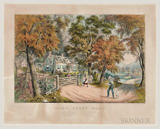 Currier & Ives Publishers (American, 1857-1907) Lithograph, Home, Sweet Home