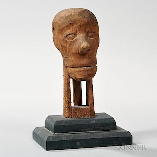 Primitive Carved Wood Head