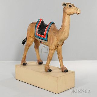 Carved and Painted Wood Carousel Figure of a Saddled Camel