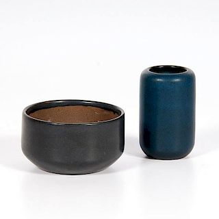 Marblehead Cylindrical Vase and Bowl 