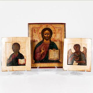 Russian Icons, Christ Pantocrator and Archangel 
