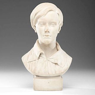 Edgar George Papworth Marble Bust of a Young Man 